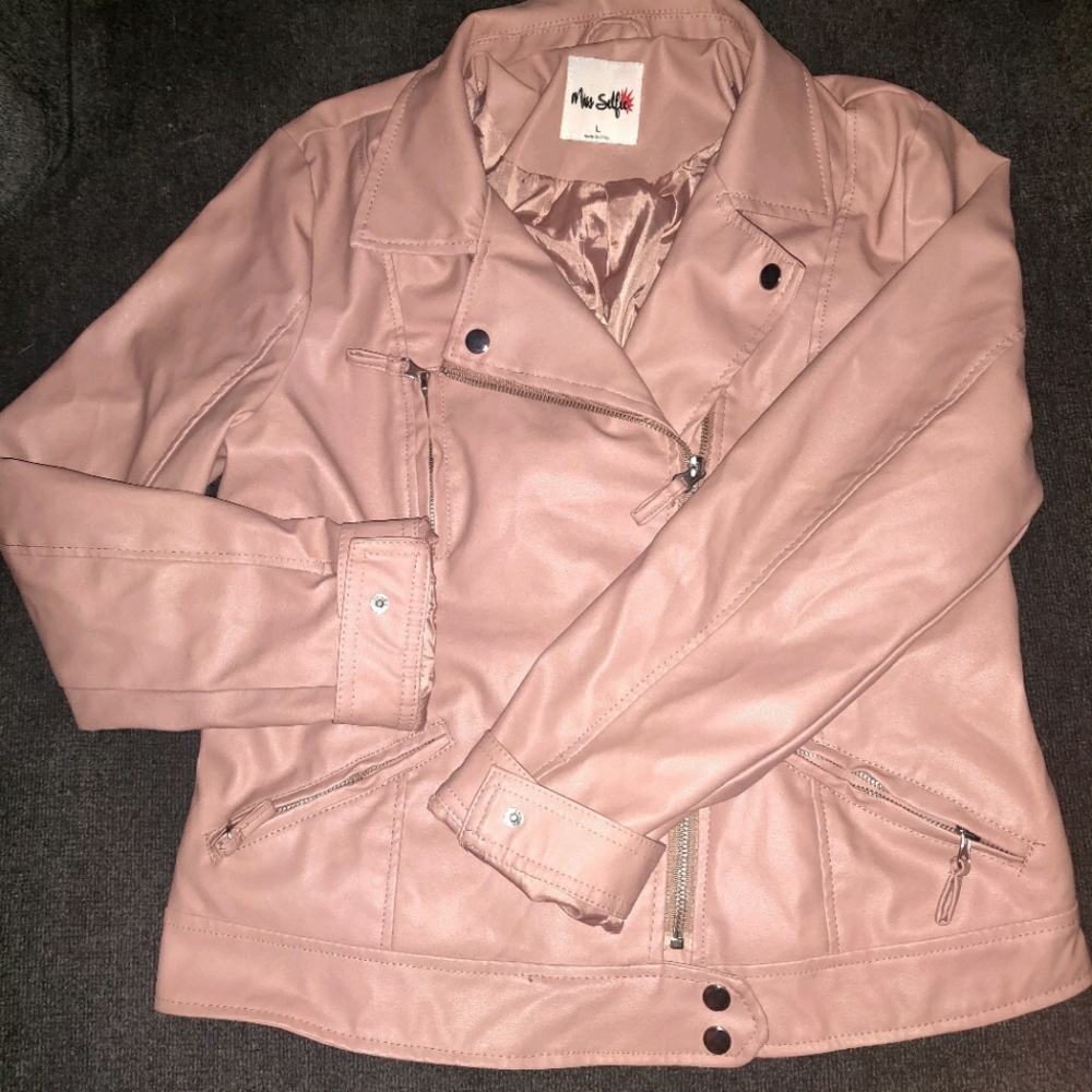 Nude Pink Leather Jacket